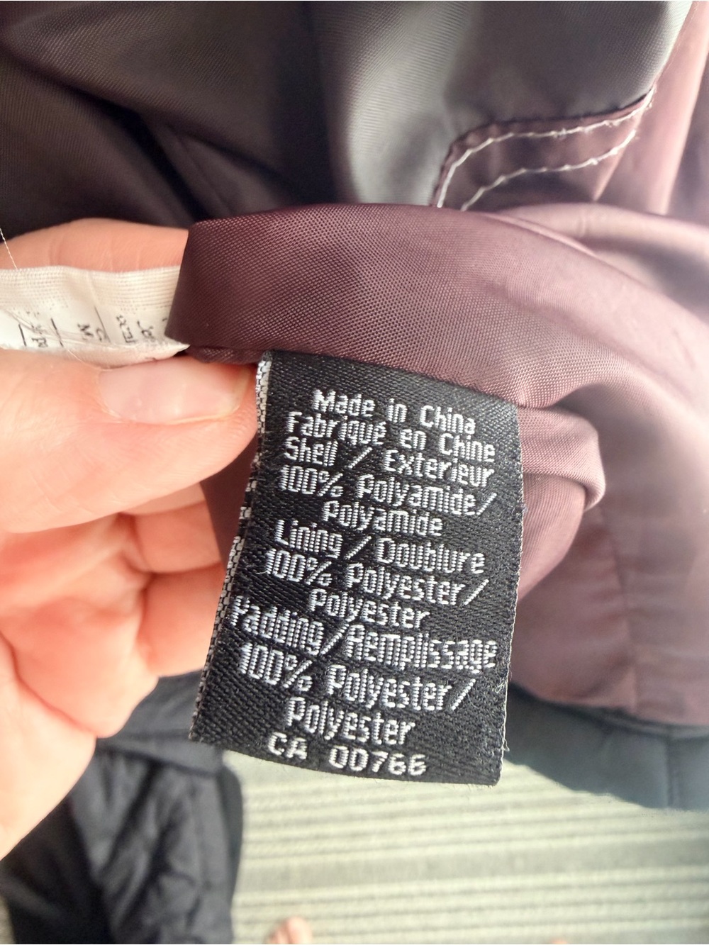 Quilted navy Jacket with Brown Trim - Men’s (worn like a women’s large or xl) - Picture 4 of 5